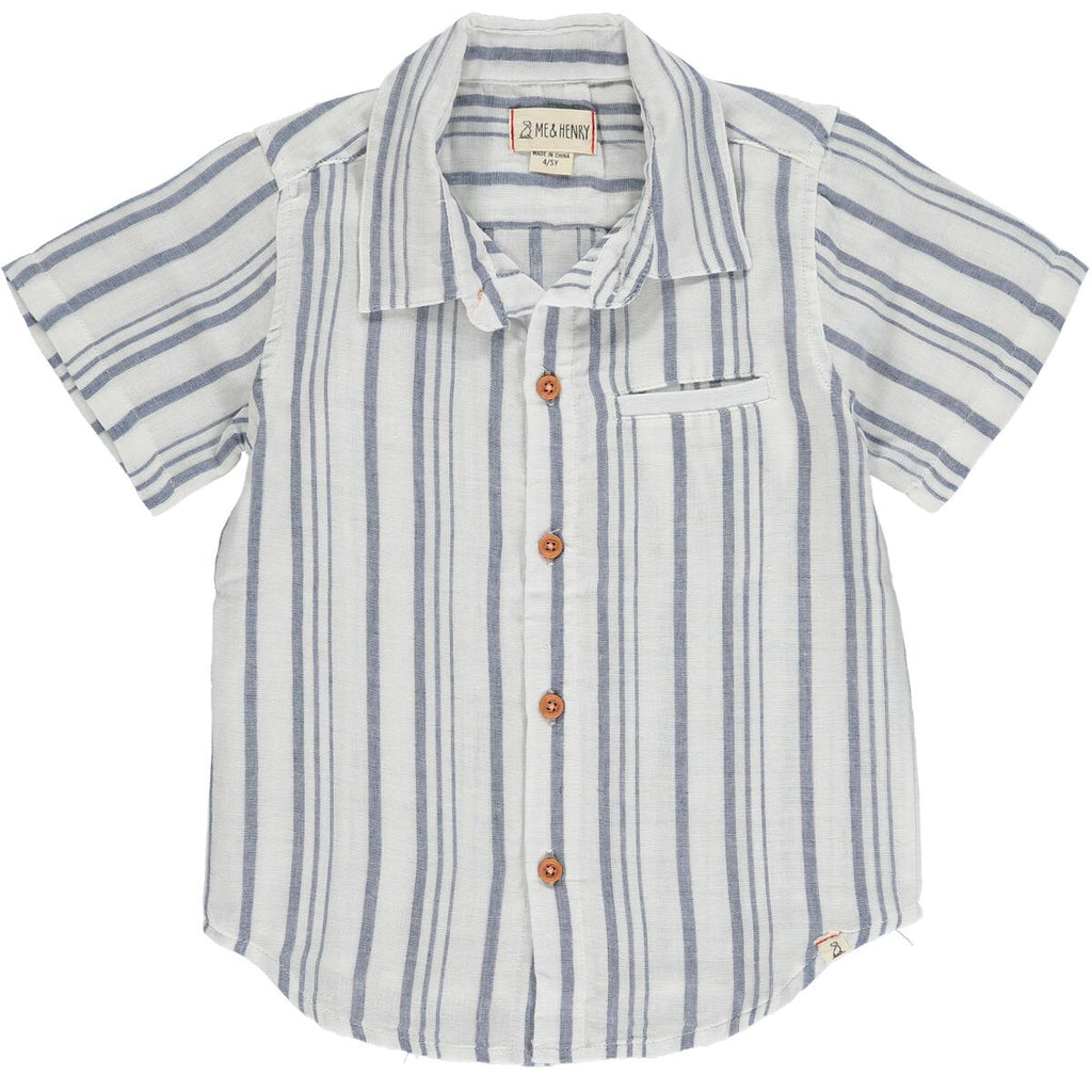Newport || Blue & White Stripe Woven Shirt