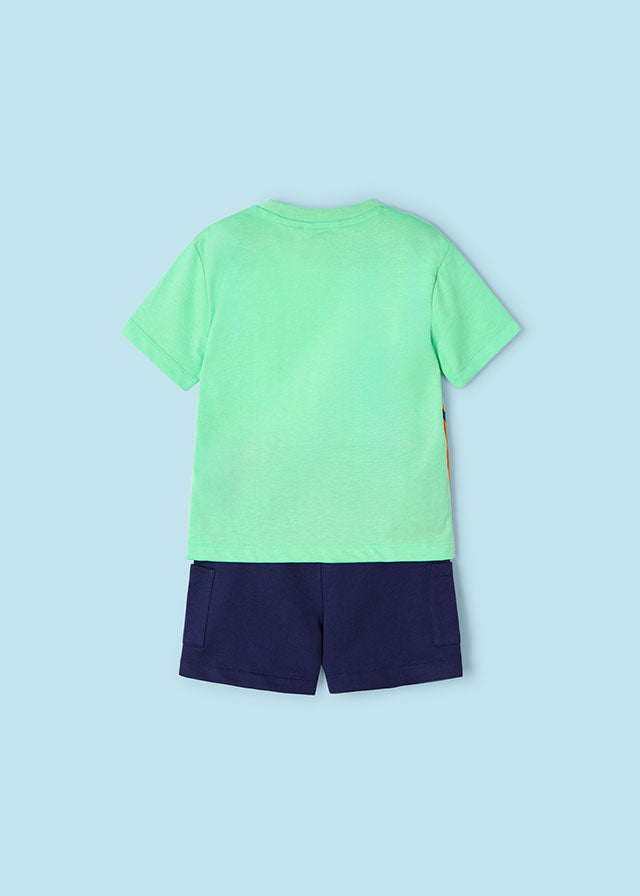 Surf Green Shirt & Navy Shorts Set