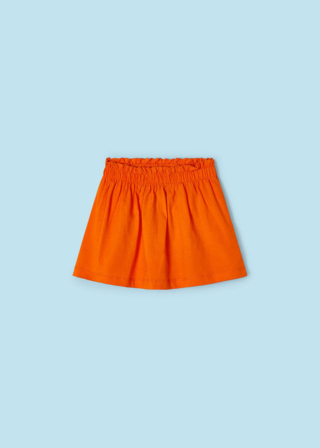 Floral Top & Orange Skirt Set