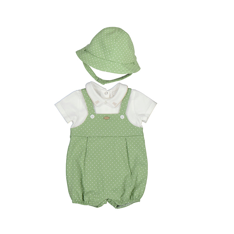 Green Shortie Romper with Hat