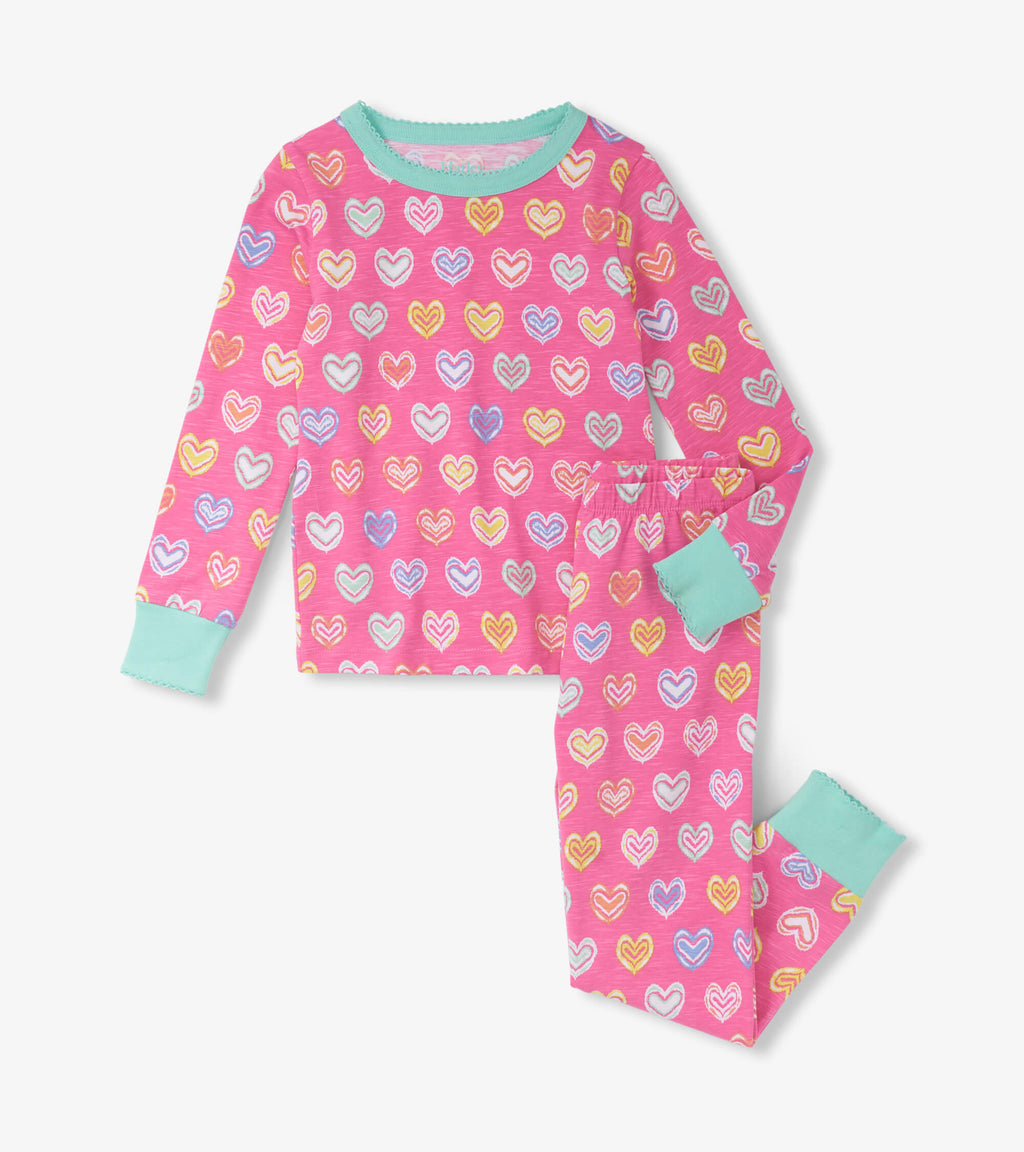 Shibori Hearts Organic Cotton Pajama Set