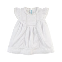 Lace Trimmed White Dress - Newborn