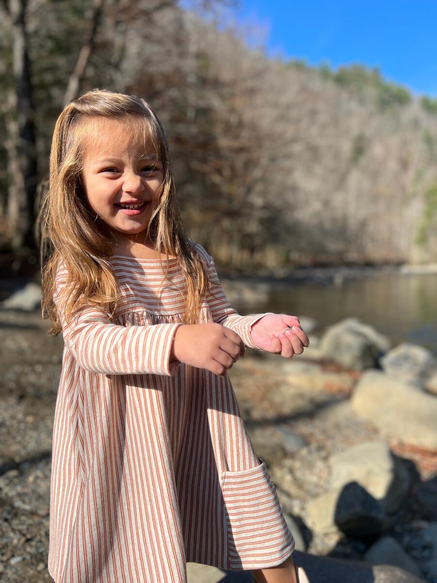 Rylie Dress - Pumpkin Stripe