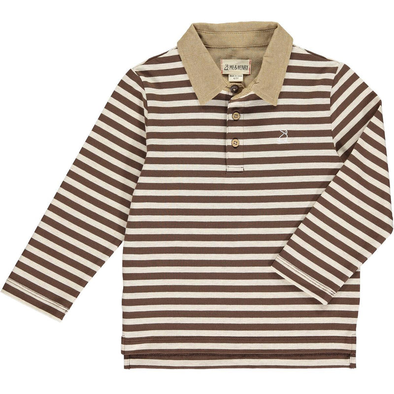 Waverly Polo - Brown & Beige Stripe