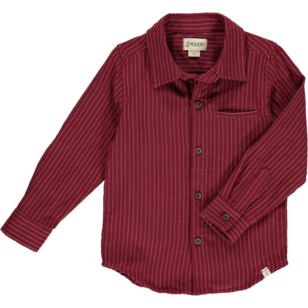 Atwood Woven Shirt - Burgundy Stripe
