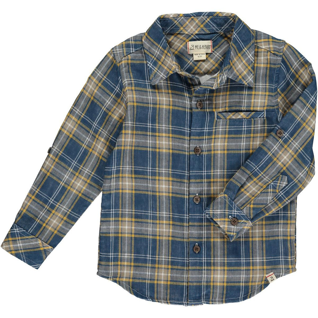 Atwood Woven Shirt - Blue & Gold Plaid