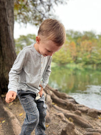 Adams Ribbed Henley - Grey