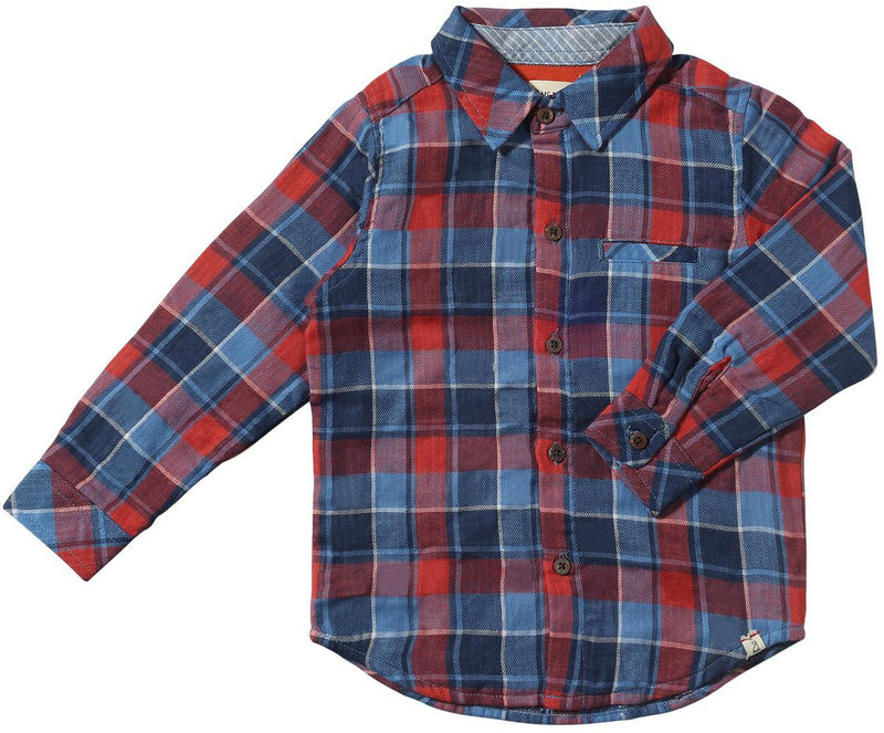 Atwood Woven Shirt - China Blue & Red Rust