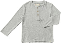 Adams Ribbed Henley - Grey