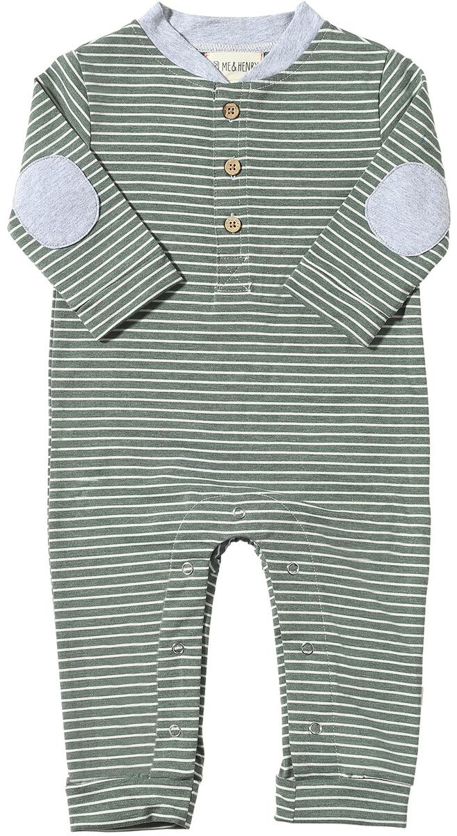 Niota Romper - Green & White Stripe