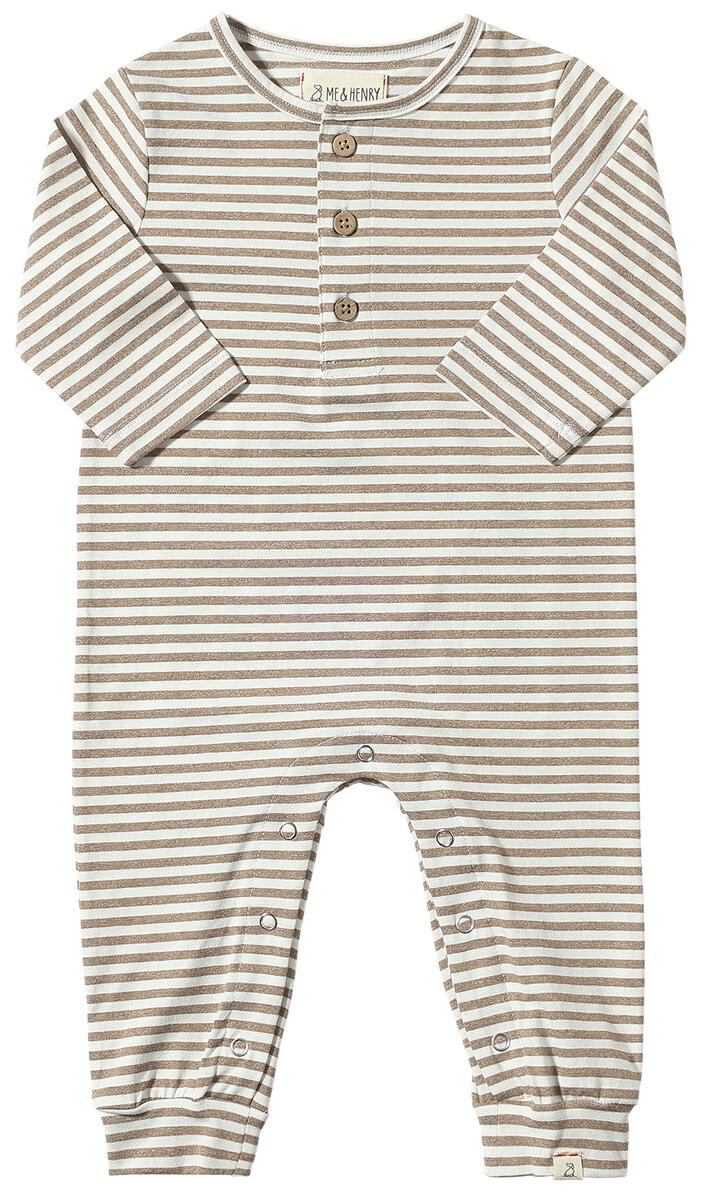 Mason Rib Romper - Taupe Stripe