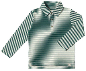 Midway Polo - Dark Green & White Stripe