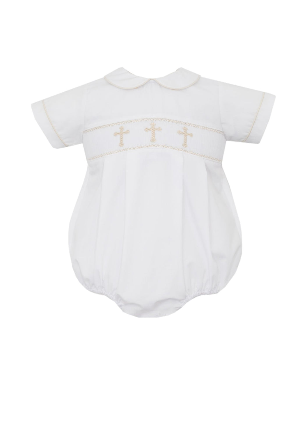 Ecru Three Crosses - Smocked White Bubble