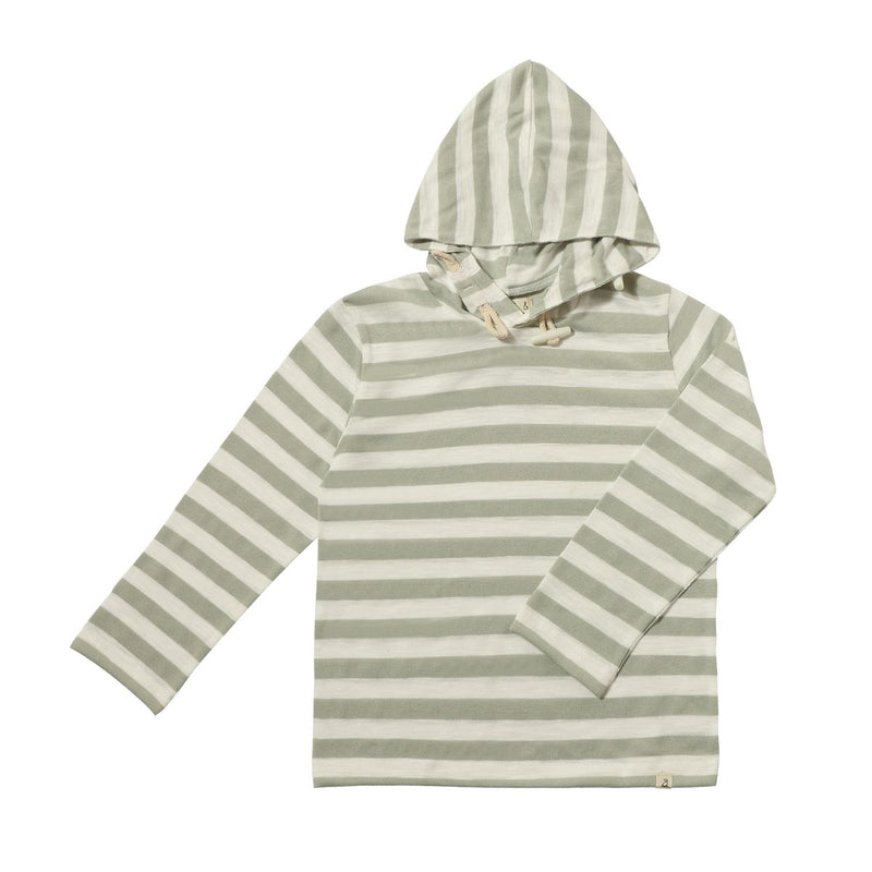 Seaberry Hooded Top - Grey & White Stripe