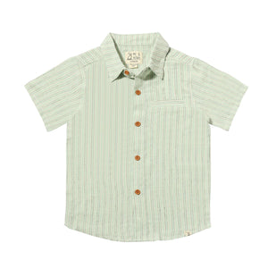 Newport Woven Shirt - Mint & Grey Stripe