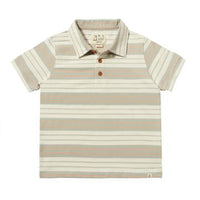 Flagstaff Polo - Grey & White Stripe