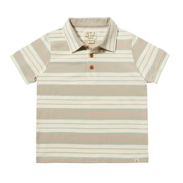 Flagstaff Polo - Grey & White Stripe