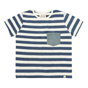 Fowey Pocketed Tee - Blue Stripe