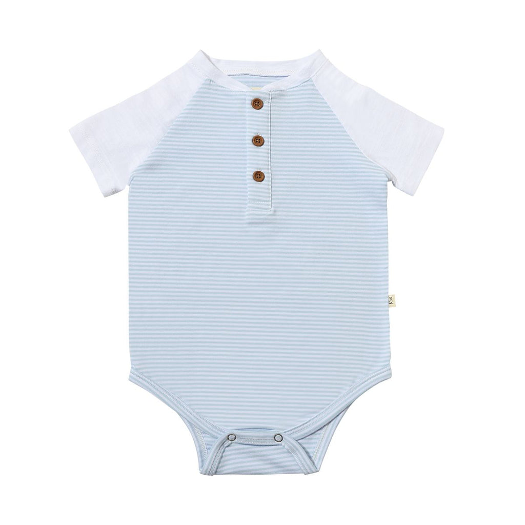 League Raglan Onesie - Blue & White Stripe