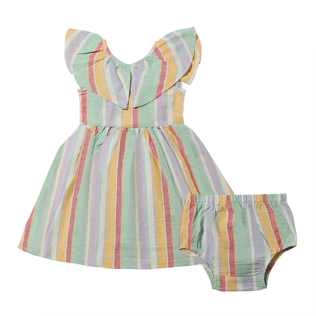 Harper Dress - Berry Aqua Stripe