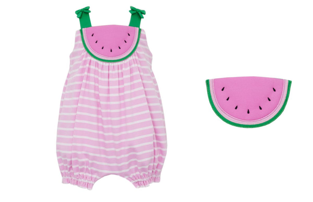 Girl Sunbubble - Watermelon Pink Knit Stripe