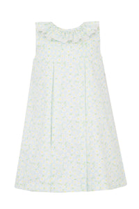 Daisies A-Line Dress with Double Ruffle Collar