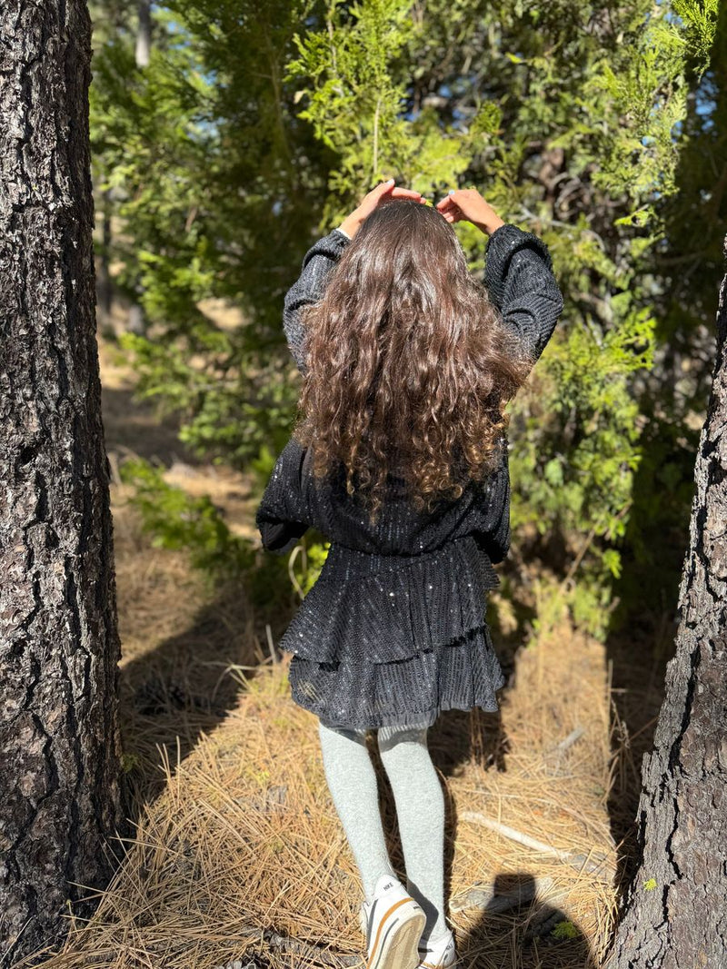 Lyra Skirt - Black Sequin