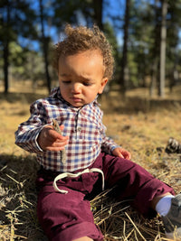Jasper Woven Onesie - Burgundy Cream