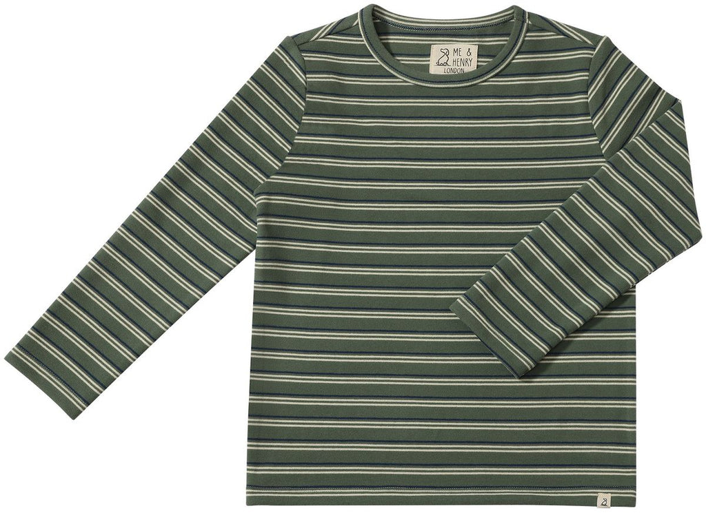Toby Tee LS - Forest & White Stripe