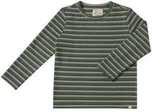 Toby Tee LS - Forest & White Stripe