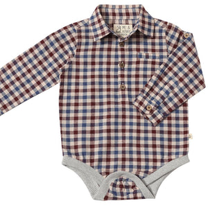 Jasper Woven Onesie - Burgundy Cream