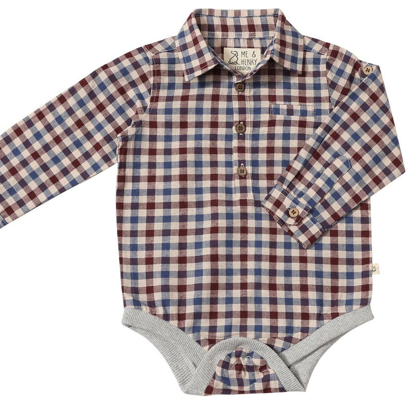 Jasper Woven Onesie - Burgundy Cream