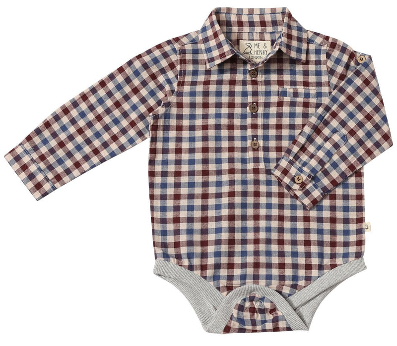 Jasper Woven Onesie - Burgundy Cream
