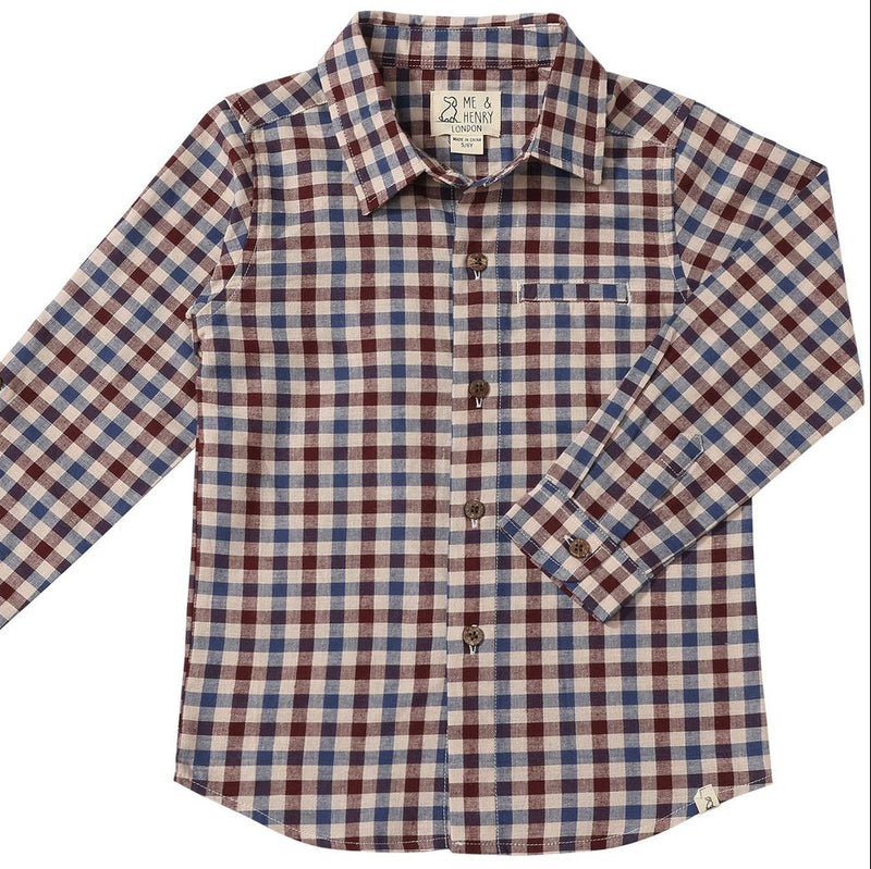 Atwood Woven Shirt - Blue Burgundy