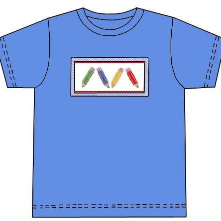 Crayons Smocked Boy's T-shirt