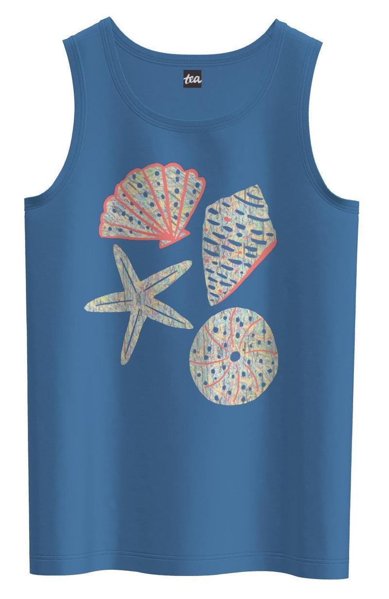 Shimmery Shells Tank Top - Blue Yarrow