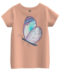 Shimmery Butterfly Graphic Tee - Salmon