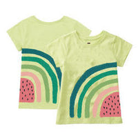 Rainbow Watermelon Graphic Tee - Kiwi - Double Sided