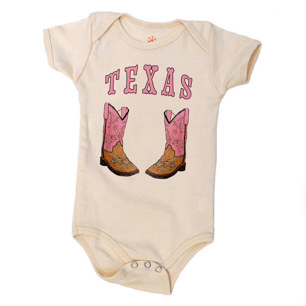 PINK Texas Boots - Baby Organic Onesie