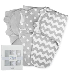 Baby Easy Swaddle Blankets 3 Pack | Grey