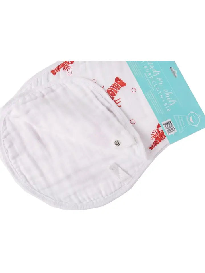 2-in-1 Burp Cloth and Bib: Heads or Tails