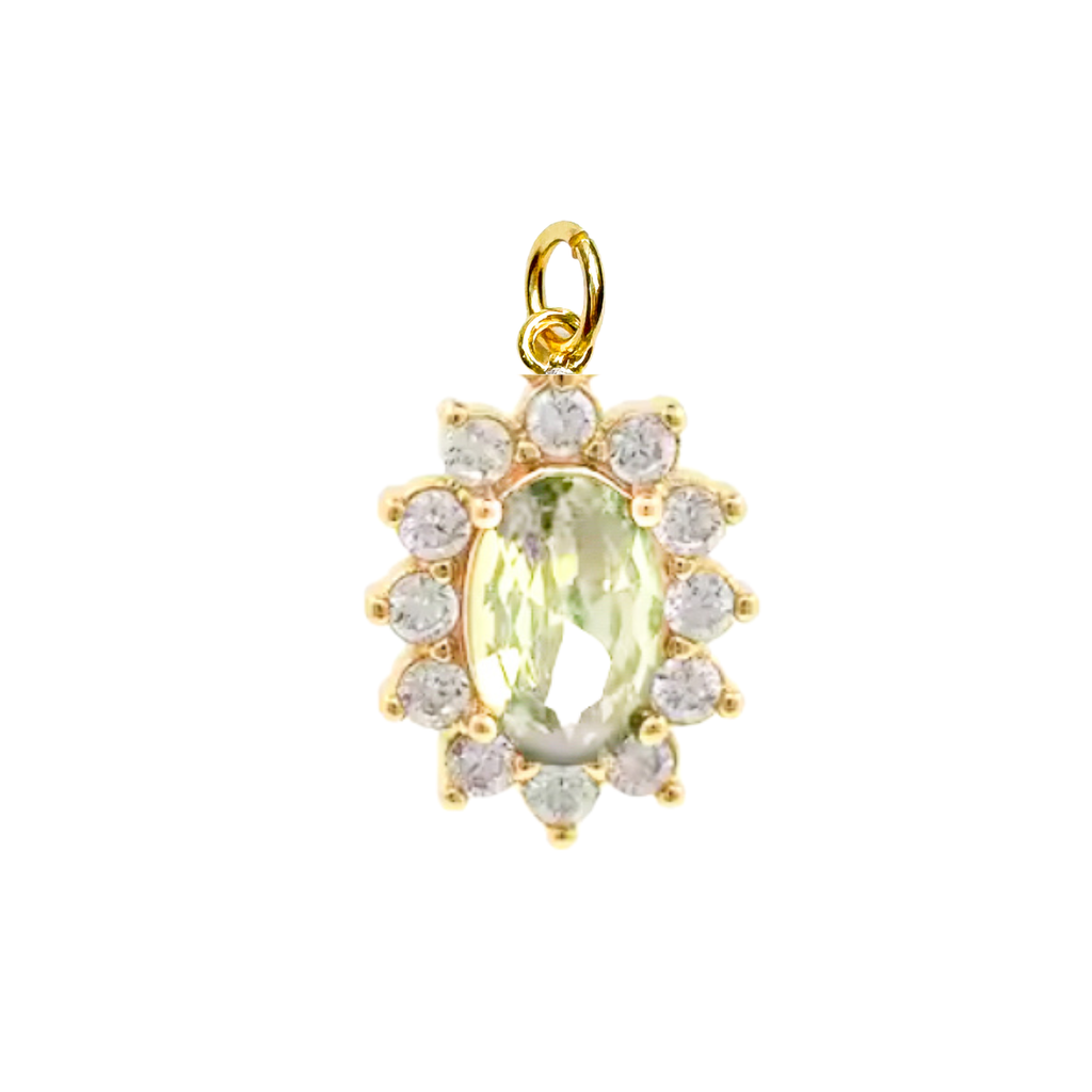 Oval Green Zircon Charm