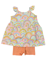 Rainbow Print Tunic Set