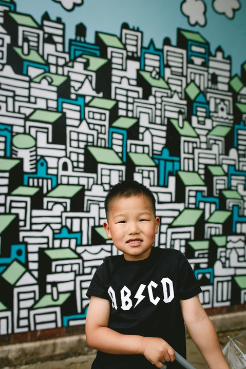 AB\CD Black Graphic T-Shirt