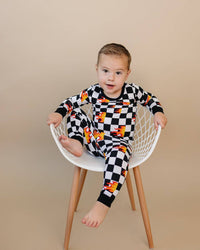 Bamboo Two Piece Set - Checker Blaze