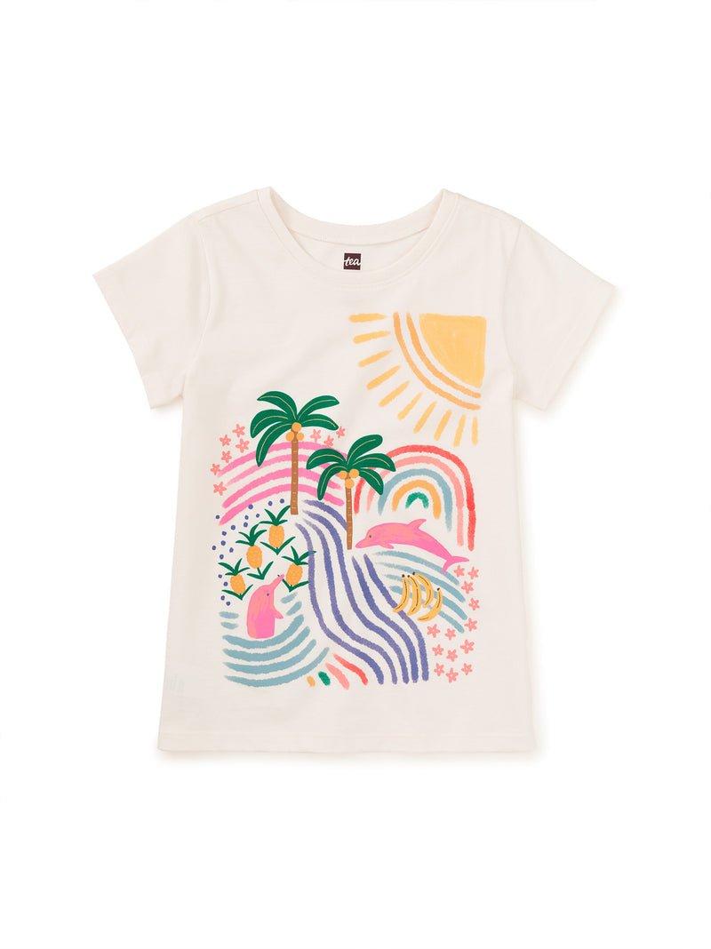 Brazil Beach Graphic Tee - Chalk