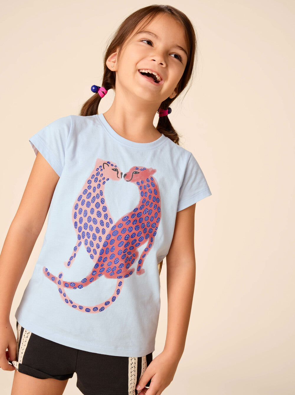 Kissing Cheetahs Graphic Tee / Vista Blue