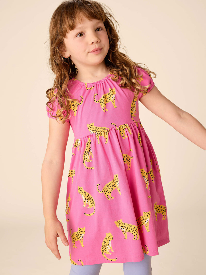 Puff Sleeve Empire Dress - Sweet Jaguars