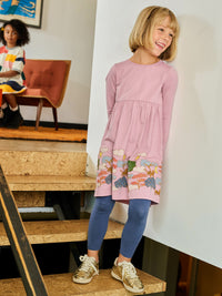 Tiger Story Skirted Dress - Hydrangea