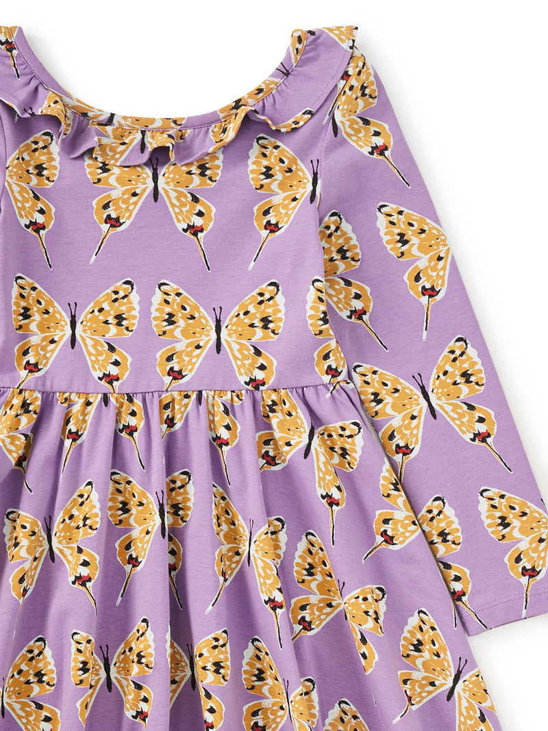 Ruffle Collar Ballet Dress - Dragon Swallowtail Butterflies